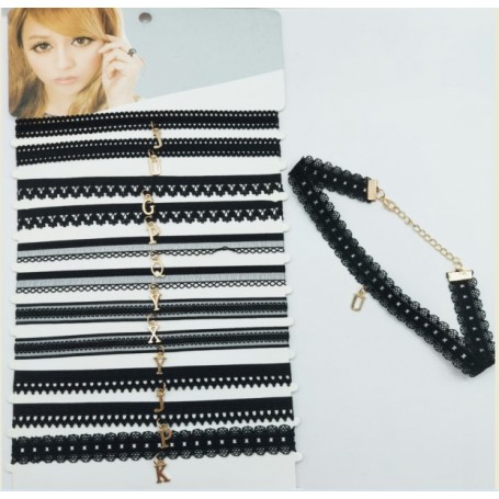 GARGANTILLA CHOKER PIEDRA O AGUACATE $12