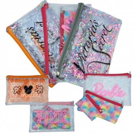 COSMETIQUERA SILICON GLITTER 3 PIEZAS $36