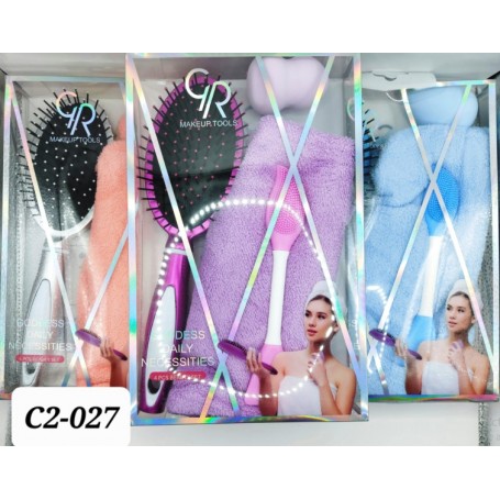 KIT CEPILLO TOALLA ESPONJA Y CEPILLO DE SILICON $85