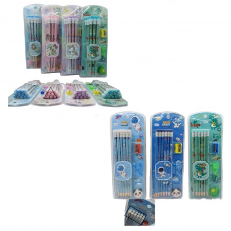 PAQUETE DE 12 LAPICES SACAPUNTAS Y GOMA $35