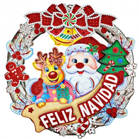 CORONA DE FIGURAS NAVIDEÑAS $45