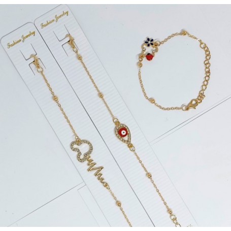 PULSERA PLATEADA Y DORADA $15