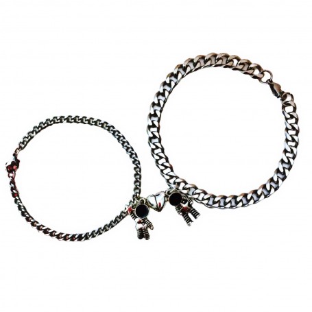 PULSERA PAREJA ACERO INOX ASTRONAUTA $105