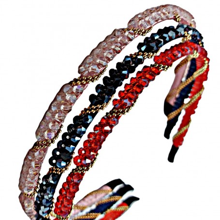 DIADEMA DE CRISTAL ENREDADA $25
