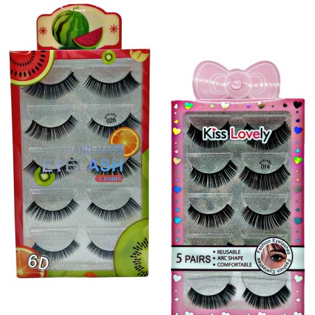 SET DE PESTAÑAS 5 PARES KISS LOVELY $35