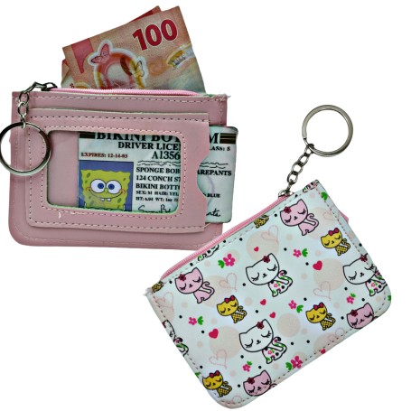 MONEDERO TELA PLASTIFICADO 2 CIERRES $20