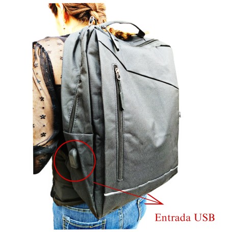 MOCHILA CON CABLE USB $110