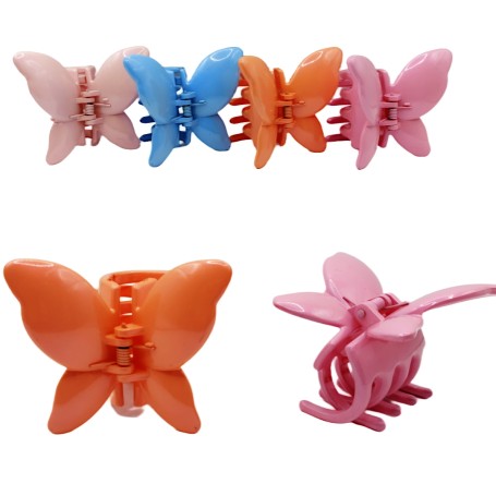 PINZA MARIPOSA COLORES PASTEL $15