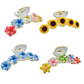PINZA ACRILICO FLORES 3D $30