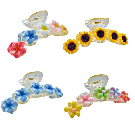 PINZA ACRILICO FLORES 3D $30